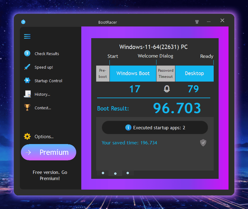 Bootracer Screenshots